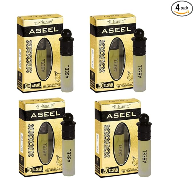 Al-Nauim Unisex Aseel Oil Oriental Attar Pack Of 4 (6 Ml Each)